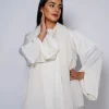 Premium silk vanilla abaya with a matching sheila