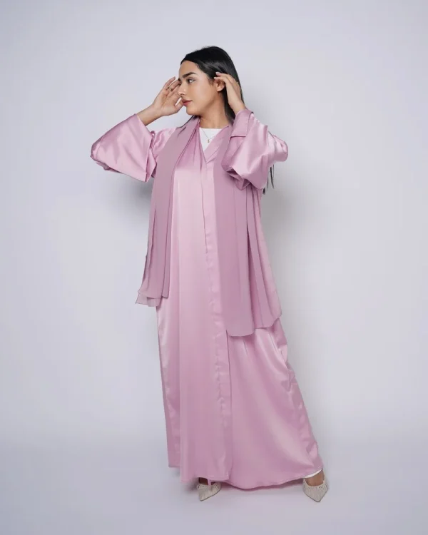 Premium silk abaya with a matching sheila