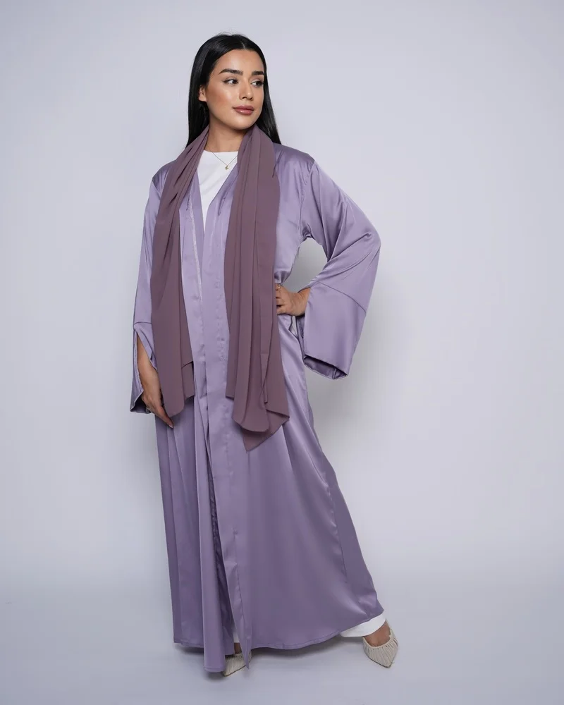 Premium silk abaya with a matching sheila