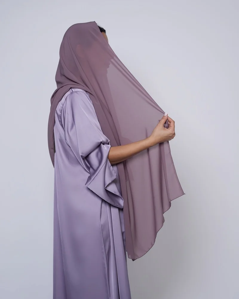 Premium silk abaya with a matching sheila