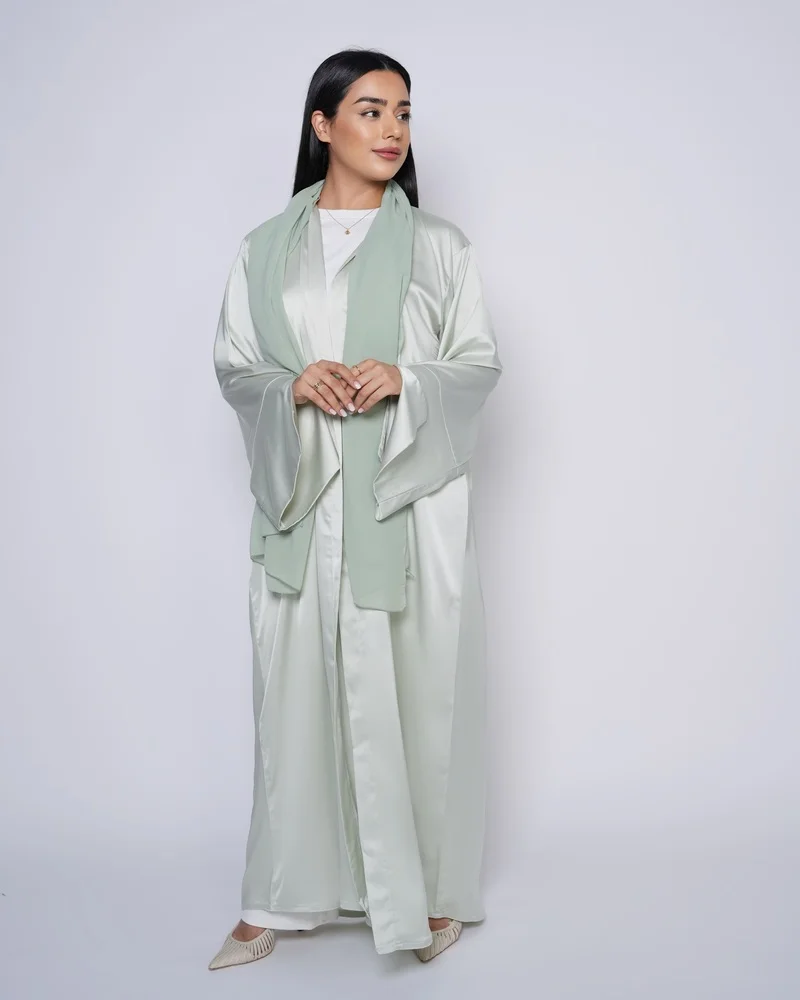 Premium silk abaya with a matching sheila