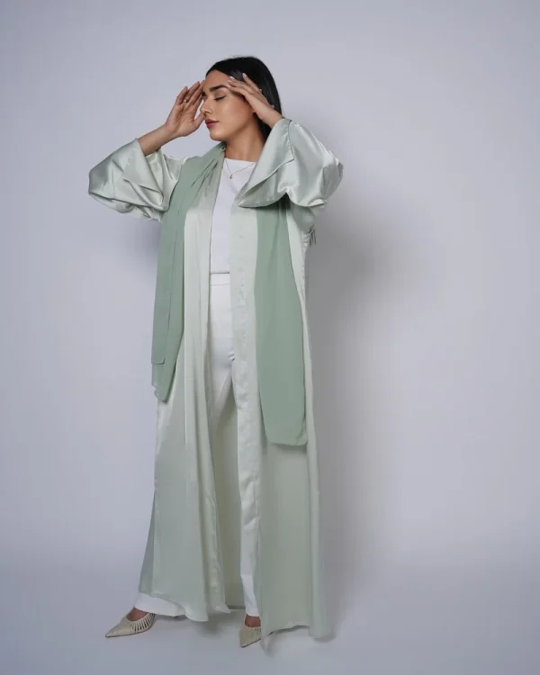Premium silk abaya with a matching sheila