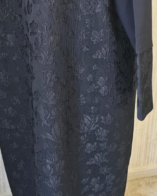 Premium nada fabric abaya with jacqard fabric at the back and sleeves