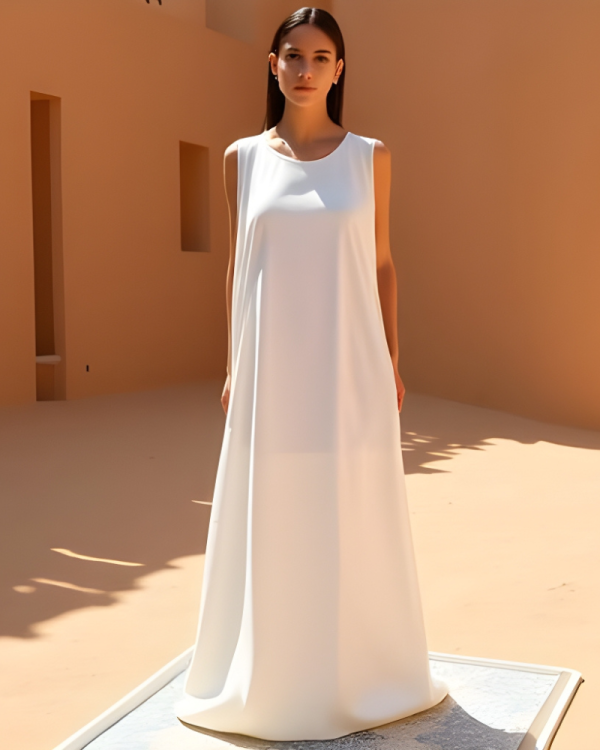 Inner dress made in premium silk. can be customized in beige, white or black