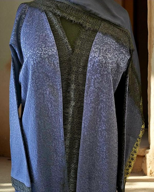 Blue Jacqard abaya