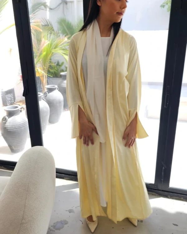 Noor Luxe premium silk Abayas Made In UAE with a matching Sheila