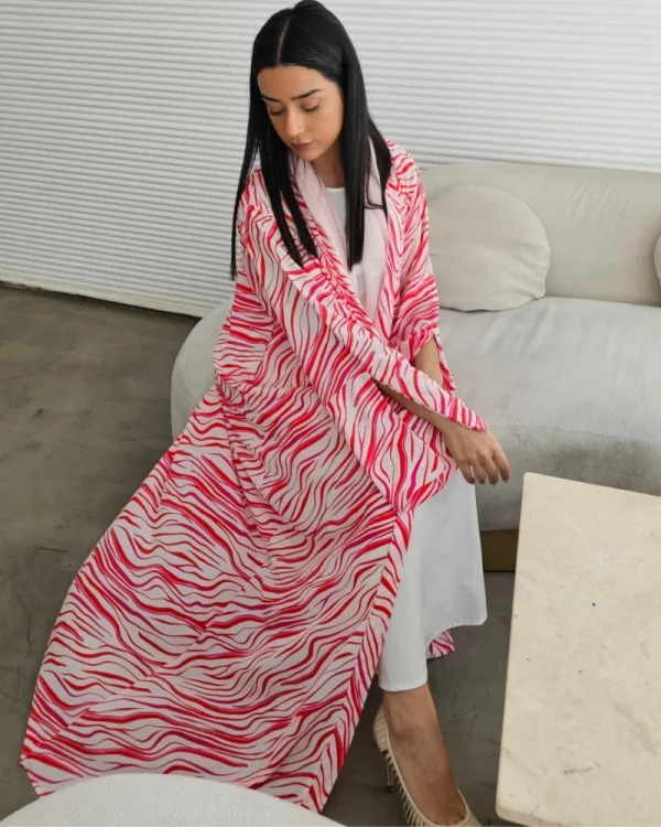 Noor Prints Abayas Made In UAE in Chiffon with a matching chiffon Sheila