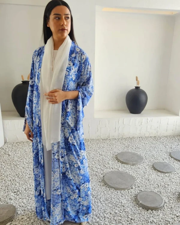 Noor Prints Abayas Made In UAE in Chiffon with a matching chiffon Sheila