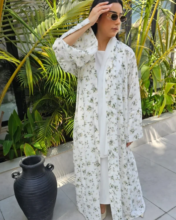 Noor Prints Abayas Made In UAE in Chiffon with a matching chiffon Sheila