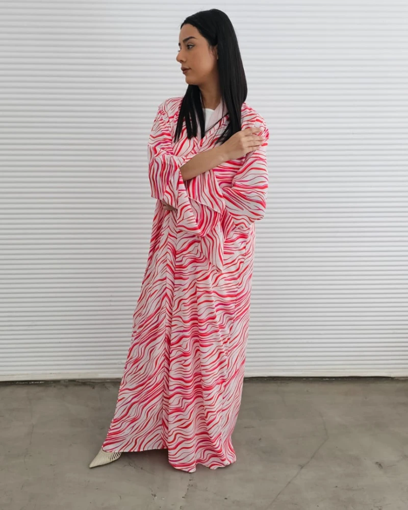 Noor Prints Abayas Made In UAE in Chiffon with a matching chiffon Sheila