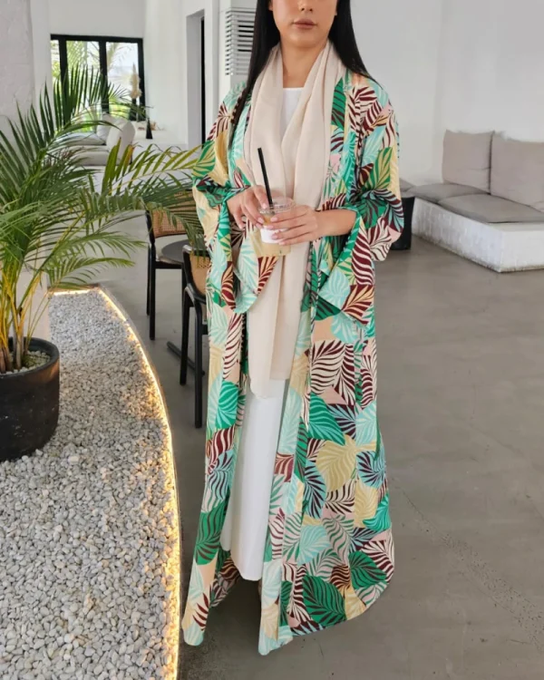 Noor Prints Abayas Made In UAE in Chiffon with a matching chiffon Sheila