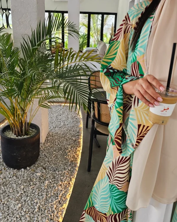 Noor Prints Abayas Made In UAE in Chiffon with a matching chiffon Sheila