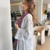 Noor print Abayas Made In UAE in Premium chiffon fabrics with a matching chiffon Sheila