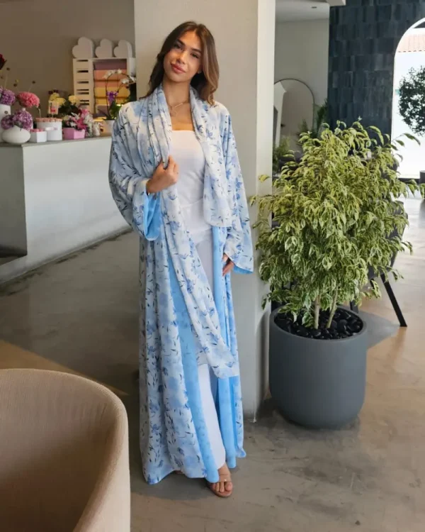 Noor Prints Abayas Made In UAE in Chiffon with a matching printed Sheila