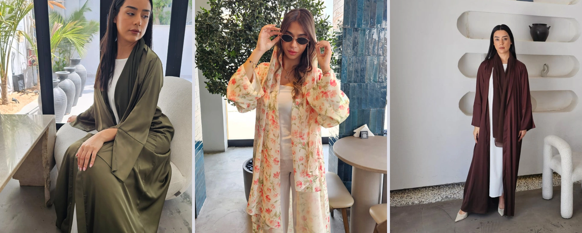 Noor Abayas Made In UAE in Premium silk and chiffon fabrics with a matching chiffon Sheila