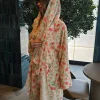 Noor print Abayas Made In UAE in Premium chiffon fabrics with a matching printed Sheila