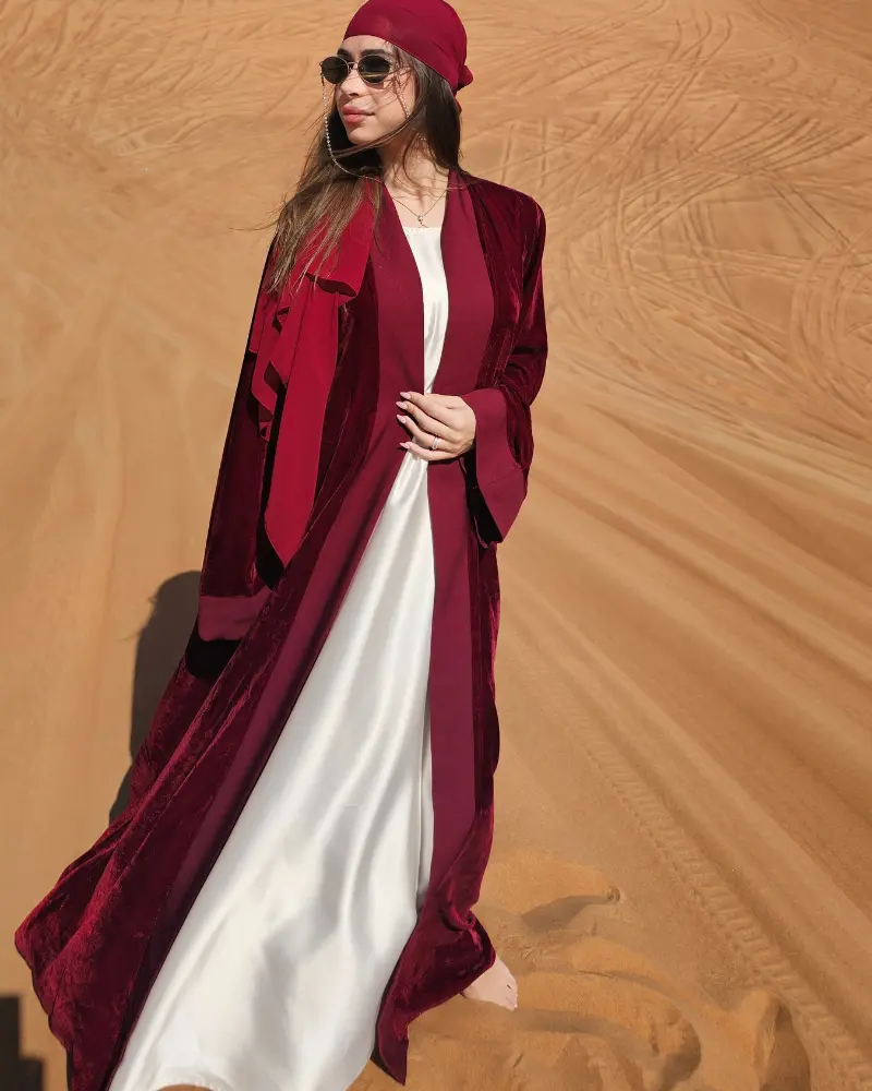 Noor velvet collection made from premium light weight velvet fabric and matching chiffon sheila